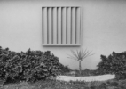 Untitled (planter with square, slotted window)