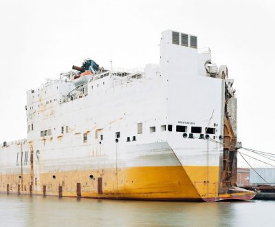 White and yellow ship